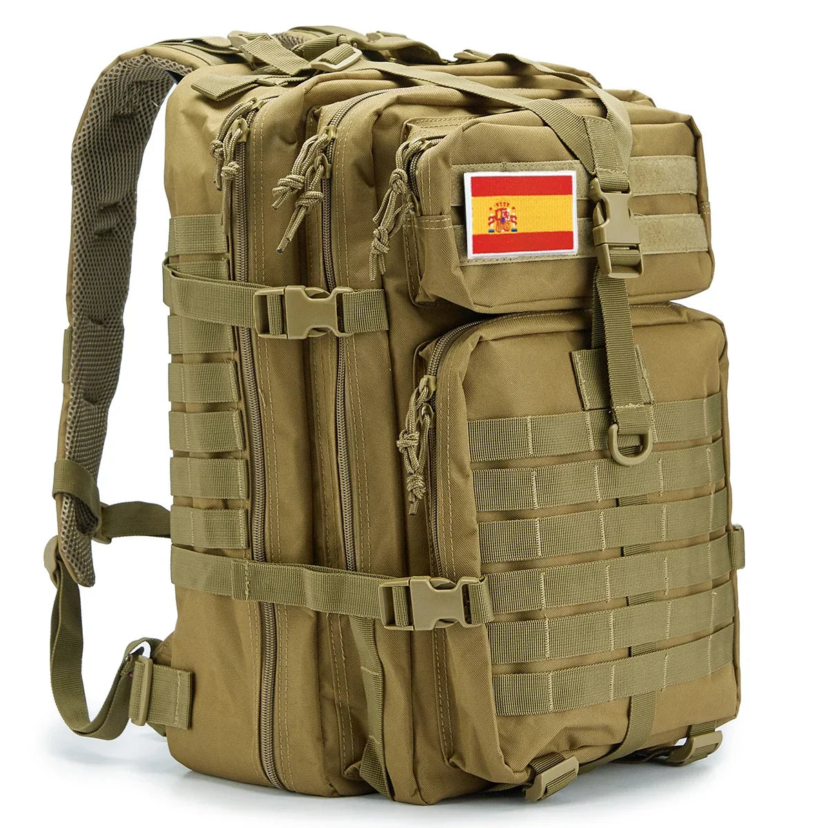 Sac à dos tactique 45L pour hommes/femmes – Daypack MOLLE pour la chasse, la pêche, la randonnée, le trekking et la survie – Sac à dos extérieur grande capacité avec porte-gobelets