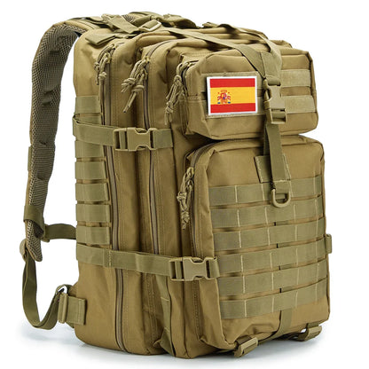 Sac à dos tactique 45L pour hommes/femmes – Daypack MOLLE pour la chasse, la pêche, la randonnée, le trekking et la survie – Sac à dos extérieur grande capacité avec porte-gobelets