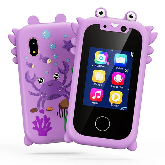 Jouet Smartphone Interactif pour Enfants - Lecteur Musical Éducatif avec Double Caméra, Écran Tactile & Carte Mémoire de 512 Mo pour un Apprentissage Créatif