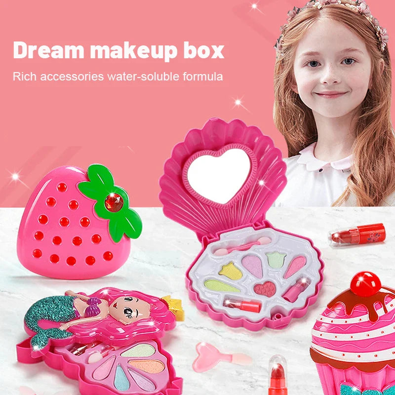 Jeu de maquillage de princesse pour enfants - Maquillage fictif avec rouge à lèvres et fard à paupières pour les fêtes