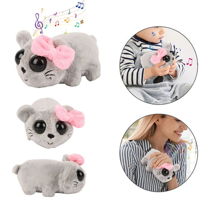Jouet en peluche hamster triste kawaii avec son - Animal en peluche doux pour enfants, cadeau parfait pour les anniversaires et la Saint-Valentin, décoration câline de 6"