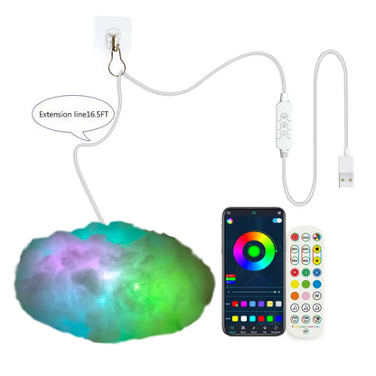 Floroux 3D lumière nuage | Lampe de chambre intelligente | Éclairage LED dimmable | Lumière d'ambiance