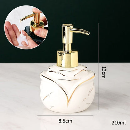 Distributeur de savon en marbre solide élégant pour salle de bain
