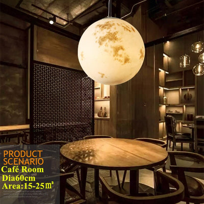 Chandelier moderne créatif pleine lune nordique