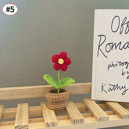 Décor de pot de fleurs au crochet fait main