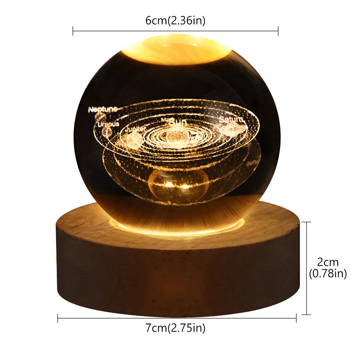 Floroux Crystal Lamp | Galaxy 3D Crystal Ball Lamp | LED Ambient Light | Unique Home Decoration