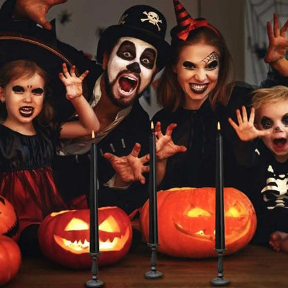 Floroux - Bougies LED noires avec télécommande pour Halloween