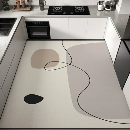 Tapis de cuisine moderne en PVC – Tapis de sol imperméable et résistant à l'huile pour une décoration intérieure élégante