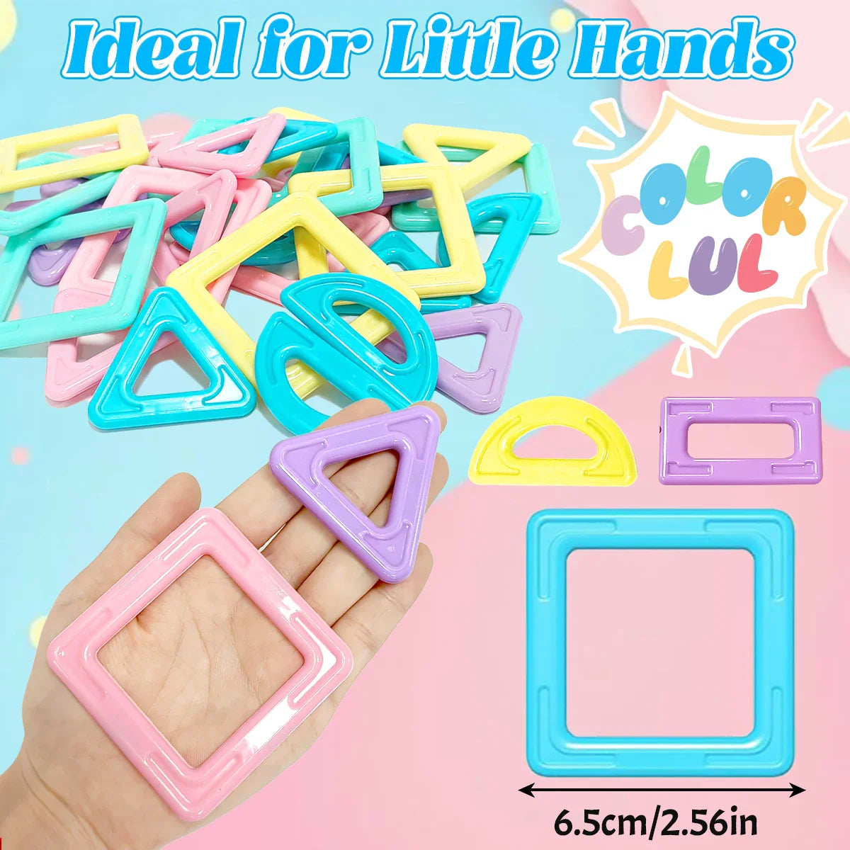 Ensemble de tuiles magnétiques créatives pour enfants - Jouet éducatif STEM pour garçons et filles, cadeau parfait pour un apprentissage amusant et engageant