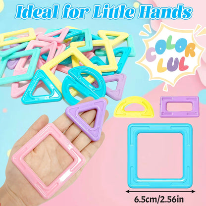 Ensemble de tuiles magnétiques créatives pour enfants - Jouet éducatif STEM pour garçons et filles, cadeau parfait pour un apprentissage amusant et engageant