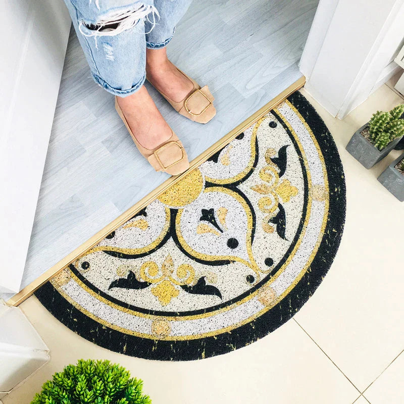 FloraMat - Tapis de porte élégant en demi-cercle pour votre maison