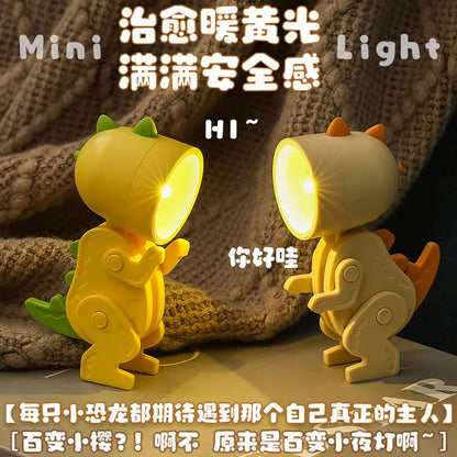 Floroux Cute LED Night Light | Mini Pet Design | Dog, Deer & Dinosaur | Foldable Table Lamp for Children's Room