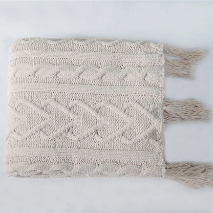 Floroux fleece blanket in chenille | Knitted design | For bed and couch | Soft and comfortable