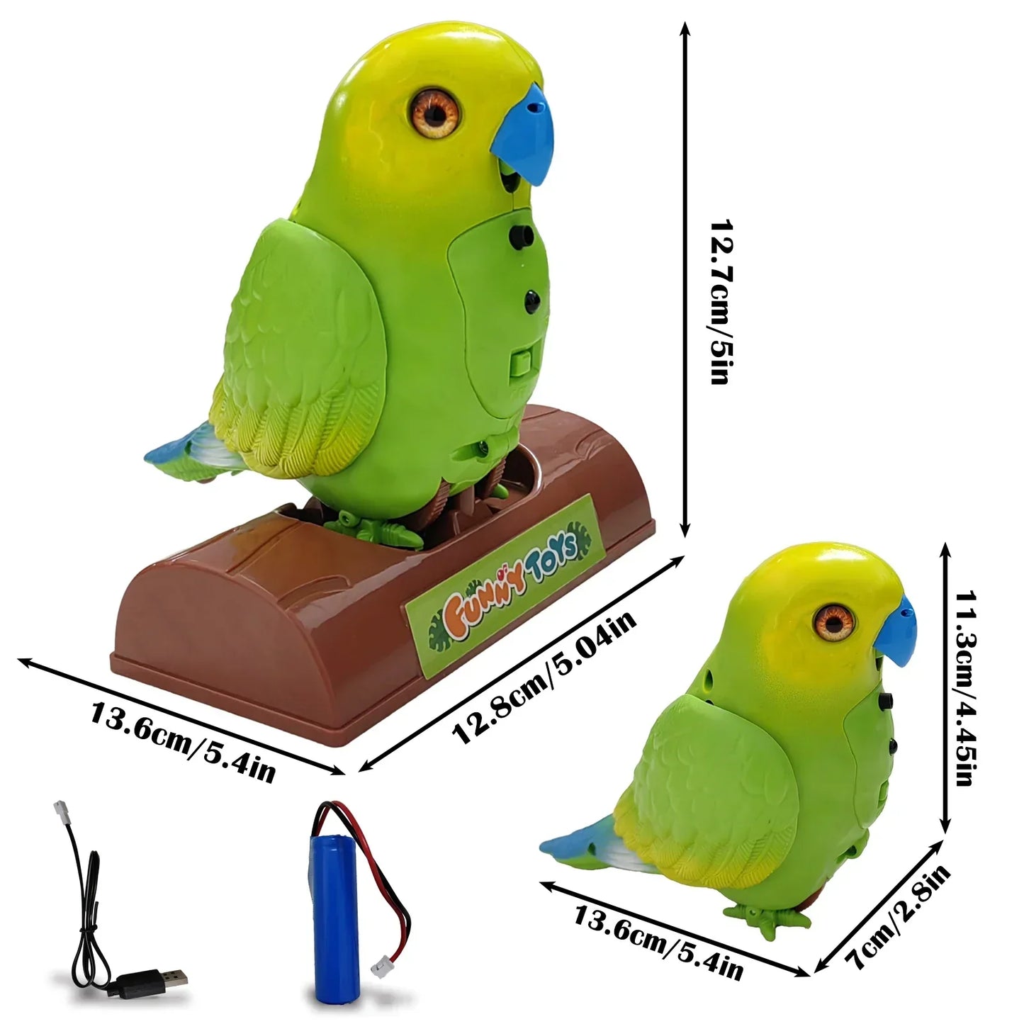 ChatBird Toy – Perroquet interactif qui parle et chante
