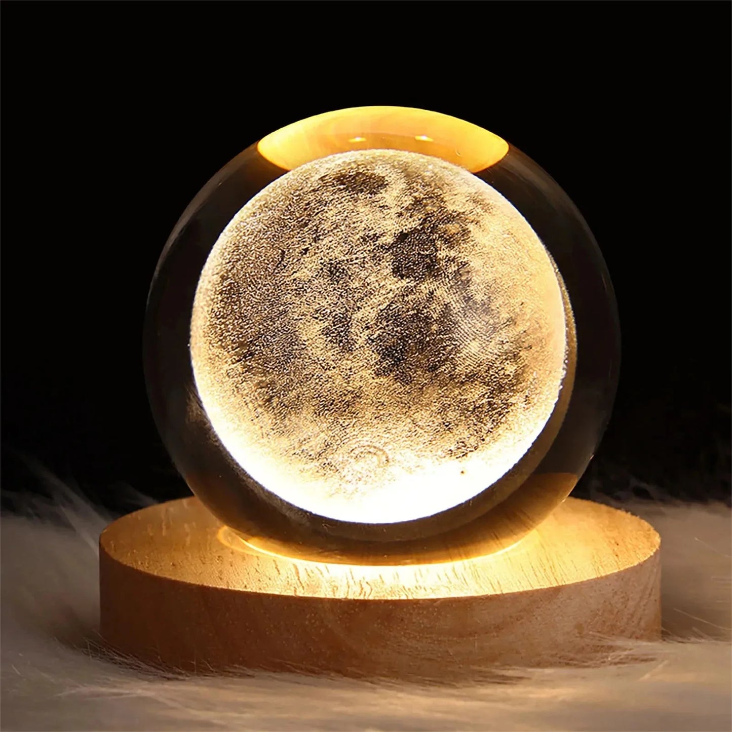 GALAXIE Éblouissante - Lampe à Crystal 3D avec Projections Planétaires - Éclairage USB Ambiance Cozy