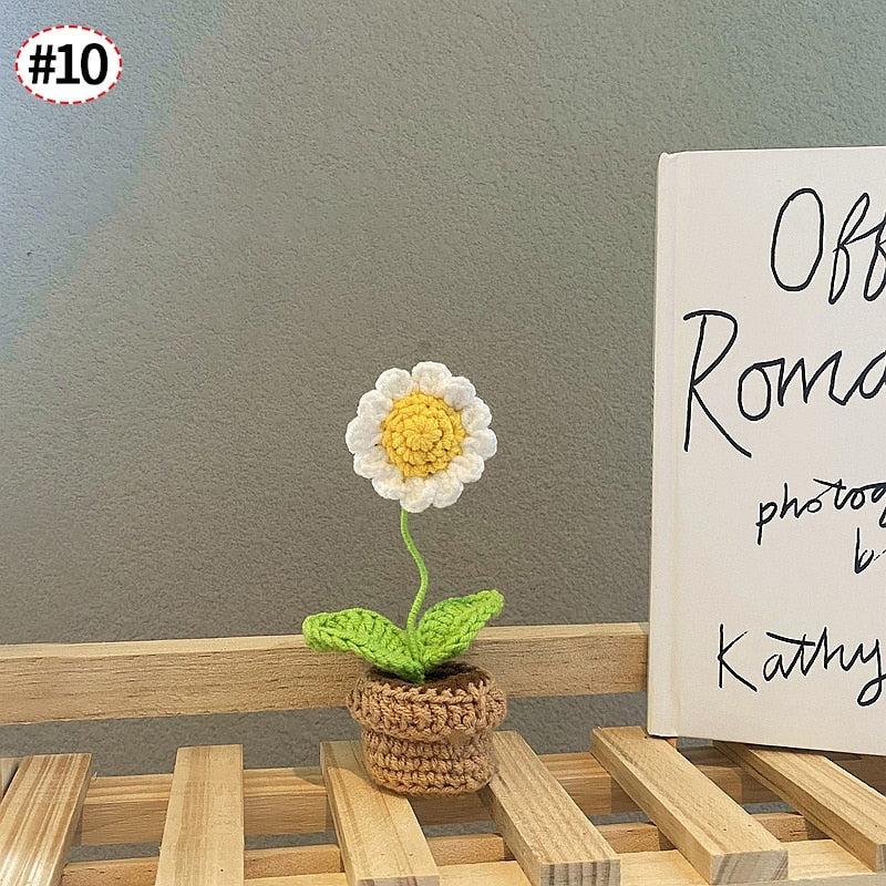 Décor de pot de fleurs au crochet fait main