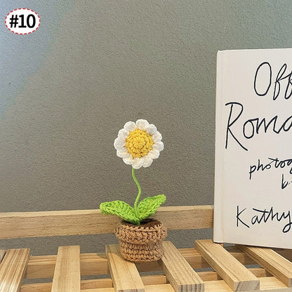 Décor de pot de fleurs au crochet fait main