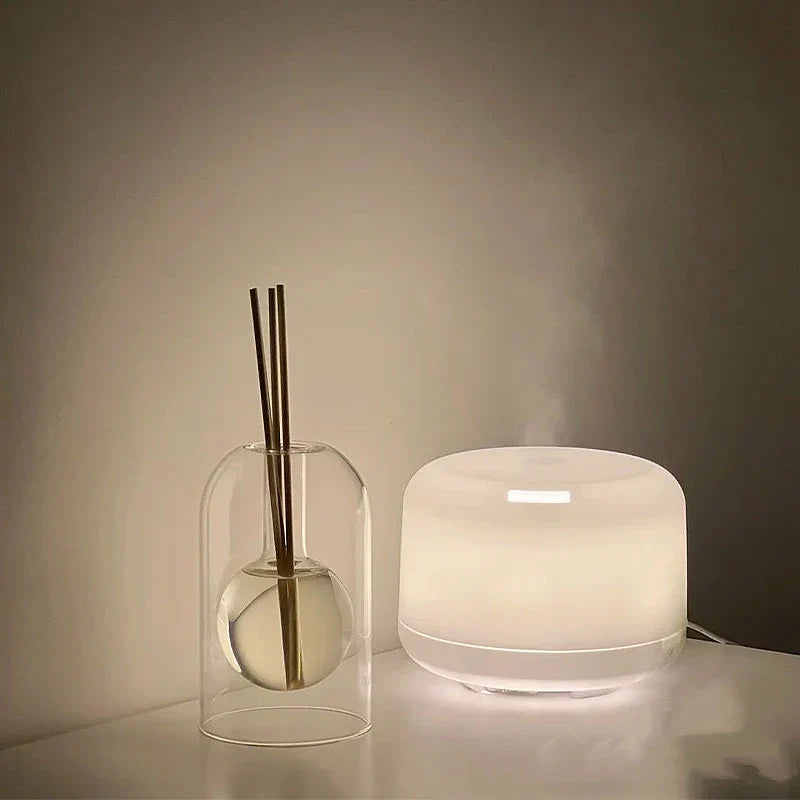Diffuseur d'aromathérapie en verre pour huiles essentielles et bâtonnets en rotin – Parfum d'ambiance moderne pour décoration intérieure élégante