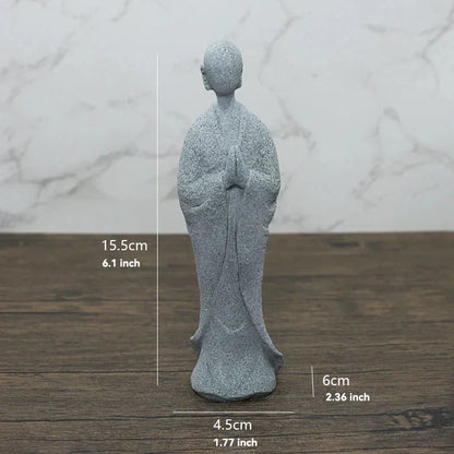 Floroux Buddha Statue Set | Meditative Monk Statues | Zen Garden Decoration | Mindfulness and Feng Shui Home Decor