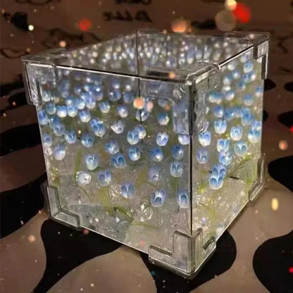 Tulifée - Lampe Cube Miroir Tulipe DIY, Veilleuse 3D Créative