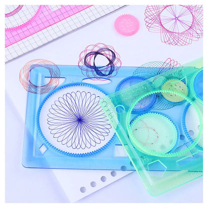 Creative Kids Geometry Spirograph Stencils Set - 4 Modèles de Dessin Floral, Outils Artistiques Éducatifs pour Fournitures Scolaires en Couleurs Vives