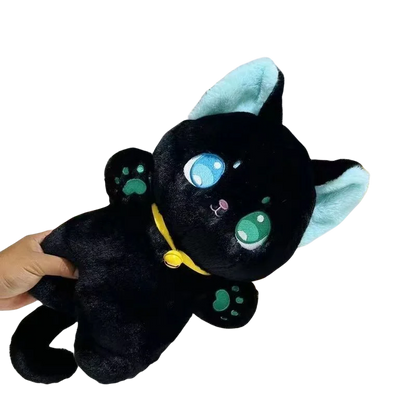 Floroux - Joli jouet en peluche de chaton noir et blanc pour des moments câlins