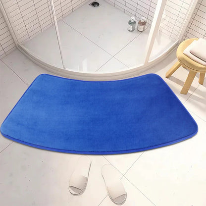 Tapis de bain incurvé antidérapant – Couleur unie, doux, à séchage rapide et absorbant pour salles de bains