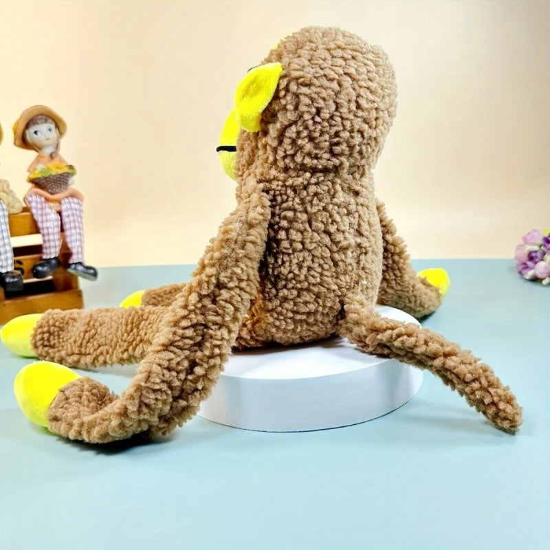 Floroux - Jouet en peluche doux et câlin en forme de singe pour chiens avec résistance aux morsures