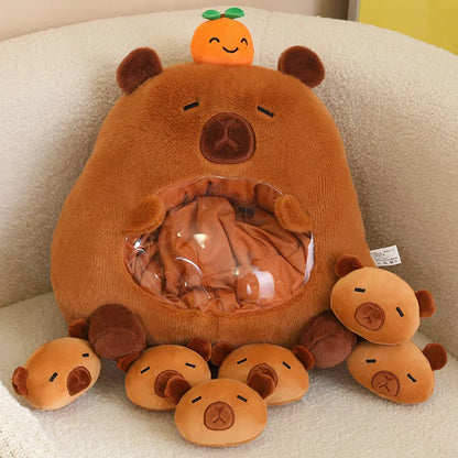 Floroux - Jouet en peluche interactif avec des ours et des capybaras cachés pour enfants