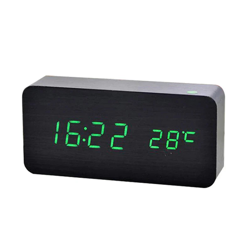 Horloge BoisÉco – Réveil Numérique en Bois avec Affichage LED