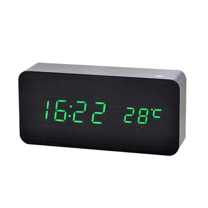Horloge BoisÉco – Réveil Numérique en Bois avec Affichage LED