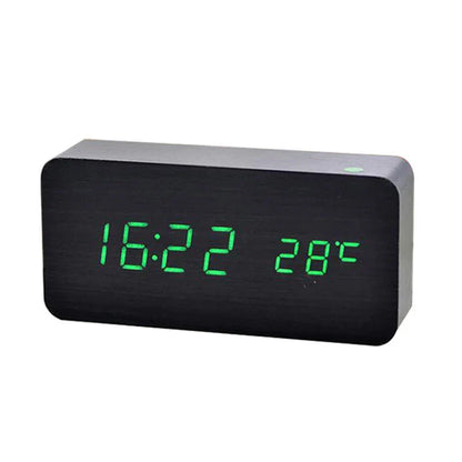 Floroux Wooden Digital Alarm Clock | LED Display | Modern Design | Silent | Eco-Friendly