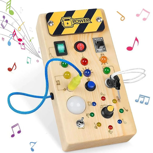 Tableau de Formation Sensorielle Montessori pour Enfants - Jouet Éducatif en Bois avec Lumières LED, Cadeau d'Apprentissage Précoce pour Bébés