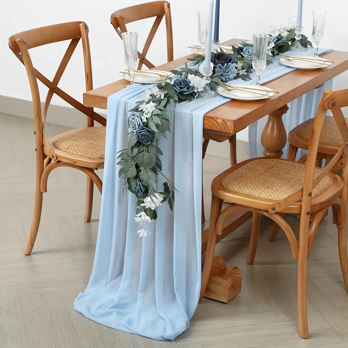 Chemin de table en chiffon unicolore luxueux au design rustique Boho avec des franges – Décoration de table parfaite pour les mariages, les baby showers, Pâques, la Saint-Valentin et la maison