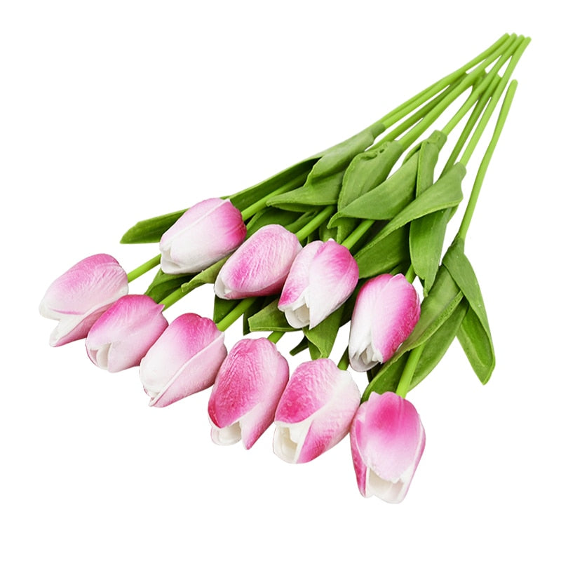 Bouquet de fleurs artificielles avec des tulipes, décoration (10 pièces)