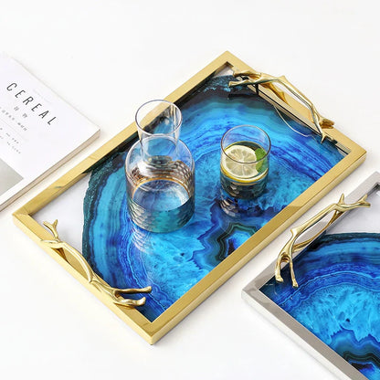 Bowl and Blue Agate Floroux | Luxurious Serving Dish | Stylish Decoration