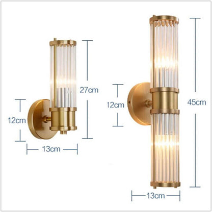 Appliques en laiton et cristal Art Déco pour salle de bain