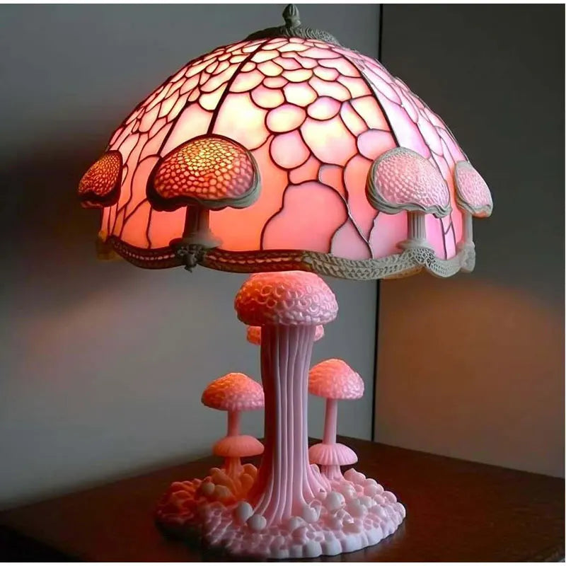 Floroux - Lampe de table champignon colorée