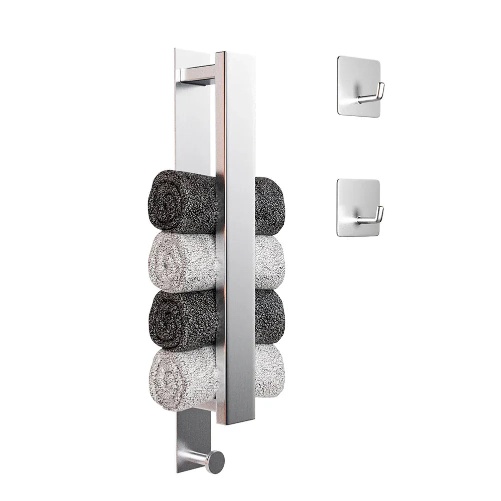 Porte-serviettes autocollant moderne - en argent et noir