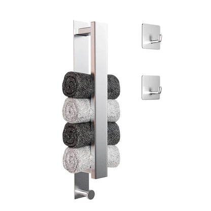 Porte-serviettes autocollant moderne - en argent et noir