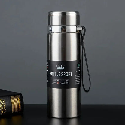Thermos en acier inoxydable 1L – Bouteille isotherme pour garder l'eau froide et chaude, thé, café