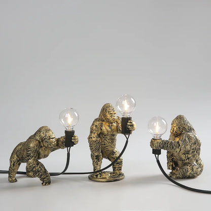 Floroux Gorilla Lampe de table | Lampe de nuit LED | Éclairage de table animalier pour la maison