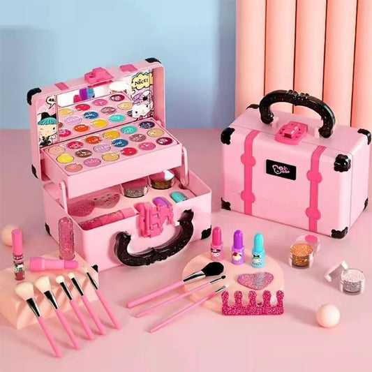 Set de maquillage de princesse pour enfants - Kit cosmétique sûr et non toxique avec rouge à lèvres et ombre à paupières