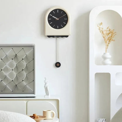 CremePendulum Clock - Horloge mural coréen au design moderne