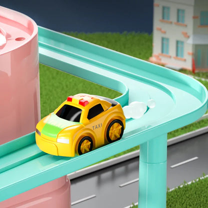 Set de jeu de piste automobile d'aventure pour enfants - Parc de secours urbain et jeu de puzzle, cadeau de préscolaire
