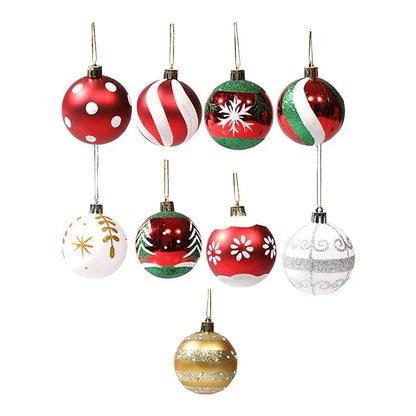 Charming Décoration de Noël - Ensemble de 6 Boules de Noël Flocon de Neige Élégantes
