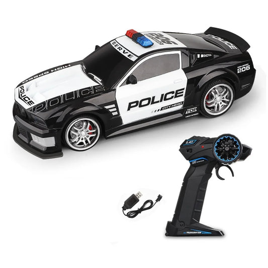 Voiture RC de police à l'échelle avec lumières LED - Véhicule télécommandé rapide 2,4 GHz pour enfants