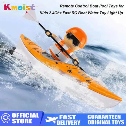 Bateau télécommandé pour enfants - Bateau de course en plein air, 15 km/h, cadeau amusant étanche