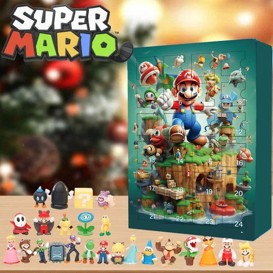 Calendrier de l'Avent Super Mario 2024 - Ensemble de jouets Daisy, Luigi et Bowser pour enfants, cadeau surprise de Noël
