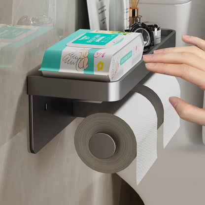 LuxeHold – Porte-rouleau de toilette multifonctionnel élégant